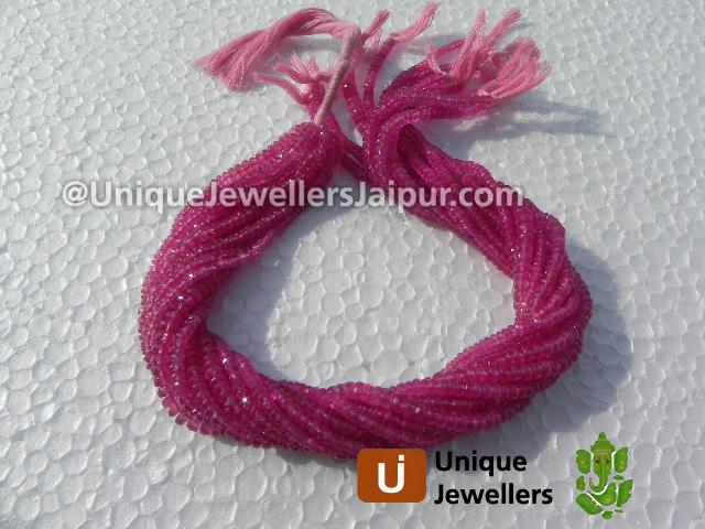 Pink Sapphire Faceted Roundelle Beads